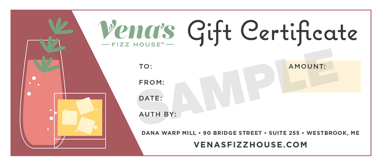 Gift Certificate - Vena's Fizz House